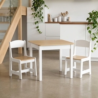 Delta Children MySize Ensemble table et chaises en bois durables pour enfants (2 chaises incluses) Arts et artisanat Pause pour collation École à domicile Devoirs Bianca