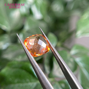 Cadermay Morgan Orange Cushion Cut Zircon Loose Gemstone For Jewelry Making - Product Image 2