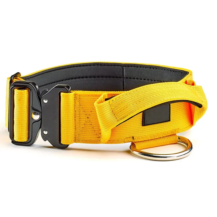 Custom All Size Tactical Neoprene Padded Adjustable Tactical Dog Collar With Control Handle