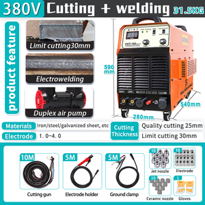 Cortadora <span class=keywords><strong>de</strong></span> Plasma LGK <span class=keywords><strong>de</strong></span> Grado Industrial con Compresor <span class=keywords><strong>de</strong></span> Aire Incorporado <span class=keywords><strong>de</strong></span> 80 Amperios y 380 V, Máquina <span class=keywords><strong>de</strong></span> Corte por Plasma 2 en 1 CUT/MMA - Product Image 6