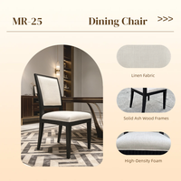 Chaise de salle à manger empilable en bois massif scandinave noir et blanc contrasté avec option tissu imperméable