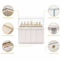 Comptoir de présentation de bijoux sur mesure avec vitrine en verre transparent, armoire de rangement blanche, vitrine pour bijouterie, vente en gros