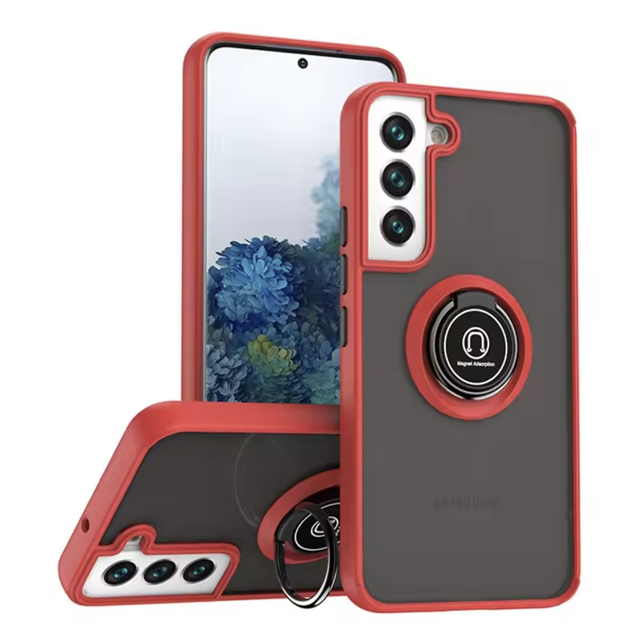 New Matte Tpu Pc Phone Case for Samsung S26 360 Stand Case Rotatable Phone Case Metal Ring for Samsung Galaxy S25 S24 S23 Fe