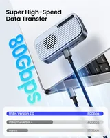 Cable USB5 de 80 Gbps y 240 W, 8K a 60 Hz, Thunderbolt 5, USB Tipo C a C, Cable de Transferencia de Datos y Carga Rápida para Macbook, PC y Almacenamiento Móvil