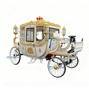 รถม้าไฟฟ้าสำหรับงานแต่งงาน รุ่น Zhenda OEM ปี 2026 สีทอง ประดับตกแต่งอย่างหรูหรา สำหรับการขนส่งพิเศษ - Product Image 3