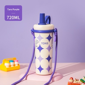 Tasse isotherme en acier inoxydable pour femme, élégante, portable, grande capacité, avec paille, idéale pour les cadeaux d'affaires - Product Image 4