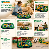 Tapis de Sniffing pour Grands Chiens 77x50cm en Feutre, Thème Terrain de Football, Jouet Interactif Réglable pour Alimentation Lente, Puzzle Olfactif et Cachette de Friandises