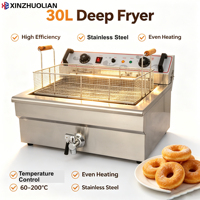 Friteuse électrique commerciale 30L en acier inoxydable à cuve unique pour comptoir, idéale pour restaurants, beignets et gâteaux entonnoirs