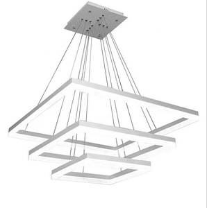 Lustre <span class=keywords><strong>LED</strong></span> simple en gros pour salon, style nordique, carré, artistique, créatif, pour <span class=keywords><strong>salle</strong></span> à manger, chambre, bar, éclairage - Product Image 2
