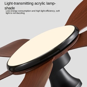 Ventilador de techo LED moderno de 42 ", hoja de madera, luz que cambia de Color, elegante lámpara de araña eléctrica, luces colgantes, Control remoto - Product Image 2
