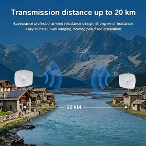 WB920 867Mbps 5.8GHz <span class=keywords><strong>Puente</strong></span> Inalámbrico para Exteriores <span class=keywords><strong>de</strong></span> Alta Potencia, CPE Punto a Punto <span class=keywords><strong>de</strong></span> Largo Alcance <span class=keywords><strong>de</strong></span> 20KM, 26dBi Parabólico, Firewall, QoS - Product Image 1