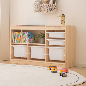 Meilleures ventes - Étagère à livres en bois naturel, organisateur de jouets, meubles en bois, armoires de <span class=keywords><strong>rangement</strong></span> pour jouets d'enfants - Product Image 1