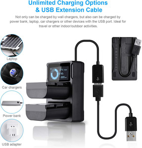 Chargeur de batterie LCD LP-E6 LP-E6N à double fente pour <span class=keywords><strong>Canon</strong></span> <span class=keywords><strong>EOS</strong></span> 5D Mark II III et IV, 70D, 5Ds, 6D, 5DsR, 80D, 7D et 7D Mark II, <span class=keywords><strong>EOS</strong></span> - Product Image 4