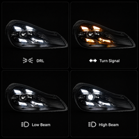 BK LED-Scheinwerfer-Set für Porsche Cayenne 2007-2010 Matrix-Stil Sequenzieller Blinker Plug-and-Play