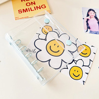 Cahier en plastique reliure en pvc carte à collectionner mini m5 pvc transparent classeur planificateur 5 reliure à anneaux carnet