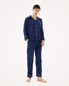 Famille papa <span class=keywords><strong>pyjama</strong></span> maman et moi correspondant pyjamas vêtements de nuit en bambou longue tuyauterie enfants enfants vêtements de détente ensembles - Product Image 3