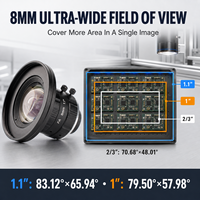 Objectif de vision industrielle professionnel 8 mm 25 MP, monture C 1,1 pouce, pour inspection SMT, défauts optiques de surface automatisés sur PCB en laboratoire