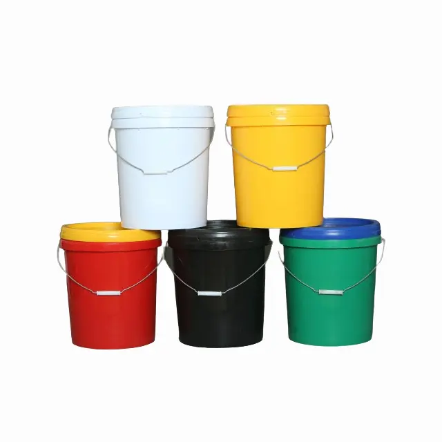 Tùy Chỉnh 2L 5L 10L 20L 25L 5 Gallon Thực Phẩm Lớp Nhựa Màu Trắng Xô Với Nắp Và Xử Lý Thùng Nhựa