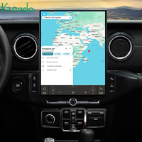 Autoradio Android Krando 16,2 pouces style Tesla pour Jeep Wrangler JL 2018-2021, Android Auto, Carplay, lecteur multimédia, BT 4G