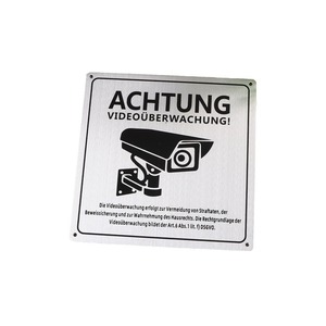Cantonese Knowledge Aluminum Alloy Surveillance Warning Sign Stainless Steel Etched UV Coated <b>Metal</b> <b>Plate</b> General Use - Product Image 5