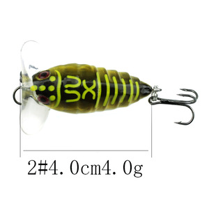 Cicada Popper Lure <b>Floating</b> Topwater Bait Three Hooks Bass <b>Fishing</b> Freshwater Saltwater Lure <b>Fishing</b> Tackle - Product Image 4