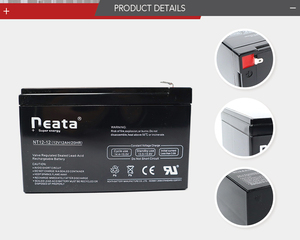 Batterie au plomb rechargeable Neata 12V 12Ah VRLA adaptée aux voitures électriques/solaires pour enfants - Product Image 4