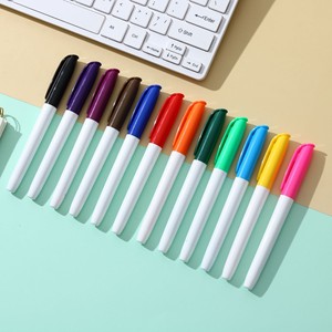 Professional Portable <strong>Multi</strong> <strong>Color</strong> Permanent Marker <strong>Pen</strong> Set with Good Quality 12 Colors with logo - Product Image 2