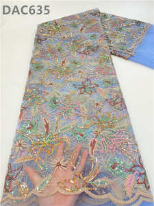 Bạc Hà màu xanh lá cây Sequins thêu ren vải long lanh vải tuyn guipure Ren Vải cho buổi tối Ăn mặc - Product Image 5