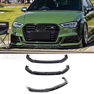 ลิ้นกันชนหน้ารถยนต์ สีดำเงา สำหรับตกแต่ง Audi A3 S3 ปี 2017-2020 อุปกรณ์ป้องกันกันชน อะไหล่ตกแต่งรถยนต์ - Product Image 1