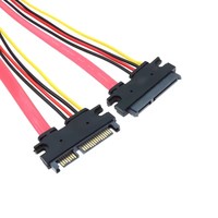 Cable SATA de 30 cm de Buena Calidad, 22 Pines, Macho a Hembra, 7+15 Pines, Cable de Extensión de Datos y Alimentación Serial ATA SATA, Conector Convertidor
