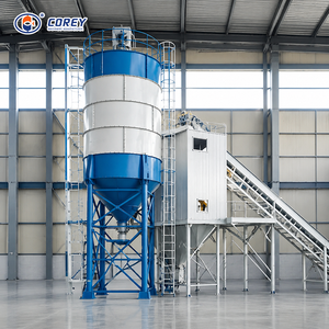 Silo de stockage de ciment en acier au carbone haute capacité, réservoir de poudre à fonctionnement stable pour équipement de malaxage de béton sur chantier - Product Image 1