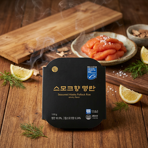 Huevas de abadejo de Alaska sazonadas con sabor ahumado 100g Mentaiko congelado certificado MSC Origen Corea - Product Image 2