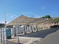 Abri de voiture en membrane tendue en PVDF sur mesure, anti-âge, pour parking résidentiel