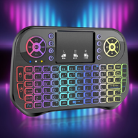 Mini clavier I10 I8 avec rétroéclairage 7 couleurs, souris aérienne sans fil 2.4G, clavier rechargeable, clavier souris aérienne I10 avec pavé tactile pour PC, manette de jeu