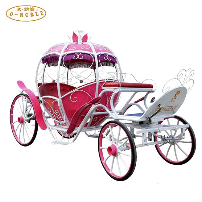 Princess White Pumpkin Wedding Horse Drawn