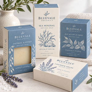 Caja de Empaque de Belleza con Logotipo Lavanda, Diseño Personalizado en Papel Reciclado, Recubrimiento UV y Laminado Mate - Product Image 1