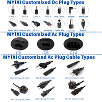 Adaptador de Corriente Universal MYIXI Lineal de 18v 9a AC/DC, Entrada 100-240v 50/60hz, Salida 5v 12v 15v 9v 24v Tipo C para Australia