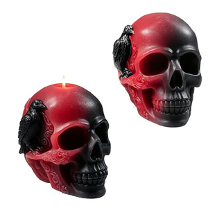 Molde de silicona ecológico para velas aromáticas con diseño de <span class=keywords><strong>cuervo</strong></span> y calavera, molde para manualidades de yeso con temática oscura de Halloween - Product Image 6
