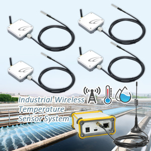 4 ensembles de systèmes de capteurs de température sans fil, système de capteurs de température de l'eau pour la surveillance des conduites des stations d'épuration - Product Image 1