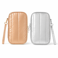 Porte-documents matelassé anti-RFID avec fermeture éclair, porte-cartes, organiseur de passeport, sac à bandoulière, étui de rangement de voyage