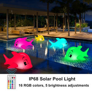 Lampe solaire flottante IP68 en forme de dauphin pour piscine, étanche, pour pelouse, ballon lumineux, décoration de jardin et de fête à domicile - Product Image 2