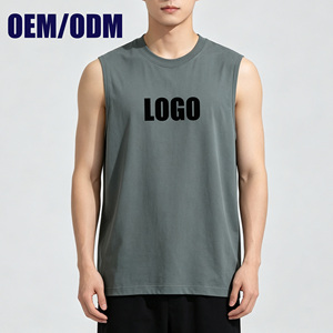 Camisetas sin mangas con cuello redondo, 230 g/m², 100 % algodón, premium, informales, estampadas, lisas, al por mayor, personalizadas para hombre - Product Image 1