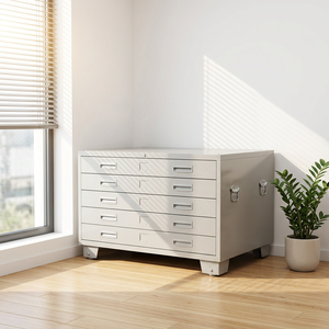 5 <b>Drawers</b> Modern Steel Map <b>Filing</b> Cabinet with Customized Color Side Handle Durable & Space Saving for Home Office & School Use - Product Image 6