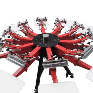 Extreme <strong>Multicolor</strong> 10 Color Rotary Micro Registration <strong>Screen</strong> Printer Semi-Automatic <strong>Machine</strong> With Side Clamps And Block System - Product Image 5