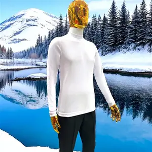 Yetta <b>Men's</b> 100% Organic Cotton Long Sleeve <b>Crew</b> <b>Neck</b> <b>T</b>-<b>Shirt</b> With Embroidered Logo Solid Design Comfortable Casual Wear Regular - Product Image 4