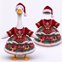Statue de canard de Noël avec chapeau de Père Noël pour porche, jardin, cour, décoration de vacances, ornement de bienvenue pour la maison, la pelouse et la décoration extérieure