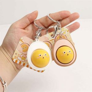 Llavero con diseño de cara de animal realista de huevo de té, colgante lindo de dibujos animados para mochila - Product Image 3