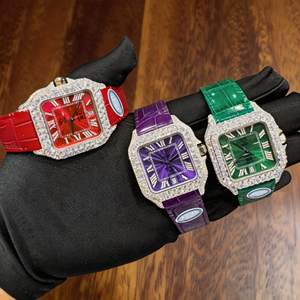 <span class=keywords><strong>Orologio</strong></span> Hip Hop con <span class=keywords><strong>Cinturino</strong></span> in <span class=keywords><strong>Pelle</strong></span> e Lunetta in Moissanite per Uomo, Impermeabile, con Diamanti, Meccanico <span class=keywords><strong>Automatico</strong></span> Fatto a Mano - Product Image 4