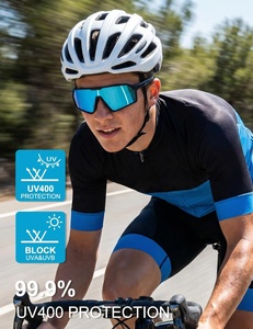 Lunettes de soleil polarisées pour le sport avec monture légère, verres bleus/blancs pour le cyclisme, le cricket, la conduite, la pêche, la course à pied - Product Image 5