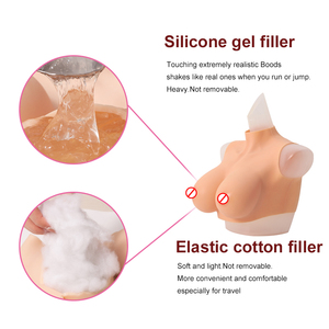 Prótesis de Senos de Silicona para Travestis, Copa de Silicona Transgénero, Realzador de Senos Artificiales de Algodón, Formas de Senos Falsas - Product Image 2